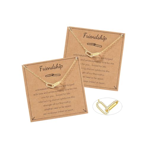 AULSIEY Friendship Necklace for 2, Matching Necklaces for Best Friend, Friendship Gifts for Women...