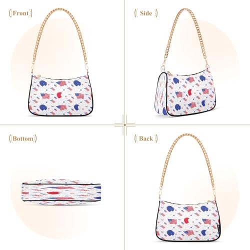 Shoulder Bag for Women Independence Day Tote Handbag Crossbody Bag with Zipper Closure2