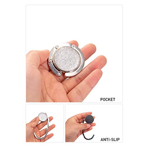 Tanosii TANOSII0002-1 Foldable Purse Hook Floding Handbag Hanger Bling Rhinestone Bag Holder thumb #2