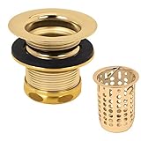 Westbrass Junior Basket Style Bar Sink Strainer, Polished Brass, D218-01