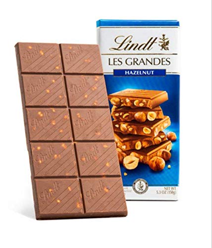Lindt Lindor Milk Chocolate Hazlenut Les Grandes Bar (3 Pack)