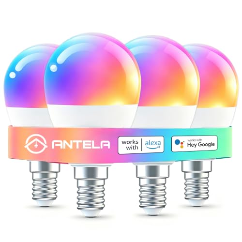 ANTELA Lampadina Alexa E14 4.5W, Smart Bulb LED G45 WiFi...