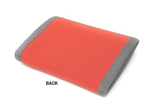 Image of Rainbow of California RFID Protection Original Nylon Bifold Wallet. USA Made (Orange w /Foliage Trim)