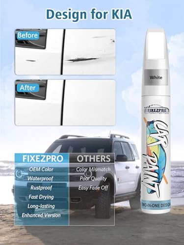 Image of GWP Glacial White Pearl Tricoat Touch Up Paint for Kia, Exact Color Match Car Paint Scratch Repair Remover Pen Kit Quick & Easy Fix Vehicle Chips and Automotive Nicks Scuff