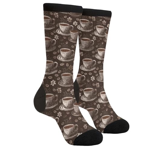 DEKIFNHG Funny Coffee Novelty Socks Casual Athletic Crazy Crew Socks For Women Men
