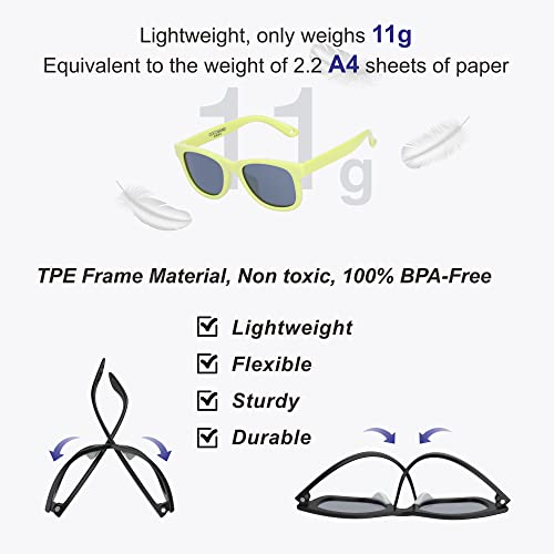 Image of COCOSAND Flexible Polarized Baby Sunglasses with Strap | UV Protection, Bendable, For Toddler Infant Newborn Girl Boy, Age 0-24 Months