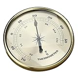 BESTonZON Termometro Parete Estate Auto Per Casa Dispositivo Di Temperatura Rotondo Al Di Fuori Esterno Per Patio Stazioni Meteorologiche Ambientali Box Igrometro Numero Metallo