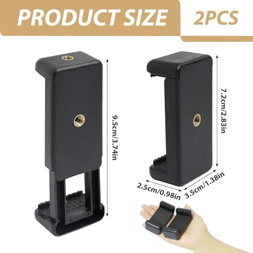 Image of CERLINK Universal Monopod Clip for Mobile Camera Holder and Tripod Mount -Black (Pack of-2)