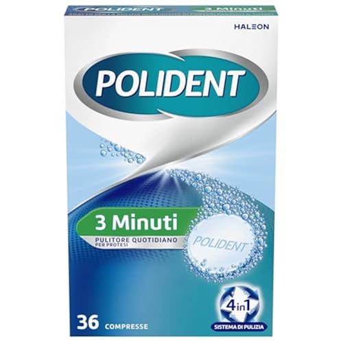 Polident 3 Minuti, Pulitore Quotidiano per Igiene della Protesi Dentale, Pulizia Profonda, 36...