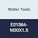 Walter Tools E21364-M30X1.5 Paradur HSS Machine Tap, NID Finish, 22 mm Shank Diameter, 1.5 mm Thread Length, 26 mm Cutting Length, 150 mm Overall Length, M30 Cutting Diameter