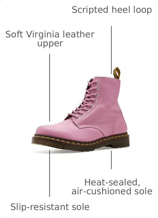 Image of Dr. Martens, Women's, 1460 Pascal Virginia, Dusty Rose, 11, Medium