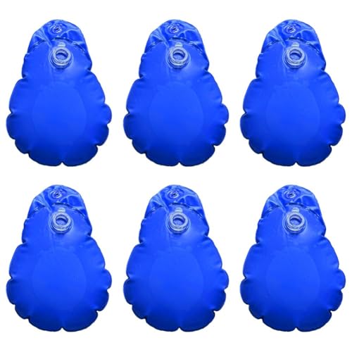 MoSundi Pool Cover Weights with Hooks 6-Pack, Water-Filled PVC Bags for Above Ground Pool Covers, Leak-Proof Design, Easy Install, Blue