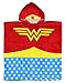 Wonder Woman DC Comics Logo Superhero Hooded Bath Beach Swim Poncho Towel, Red, 4-7