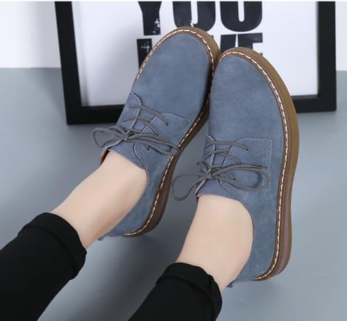 TangDao Women’s Lace Up Loafers Casual Comfy Suede Leather Moccasins Shoes Office Business Driving Slip On Flats3