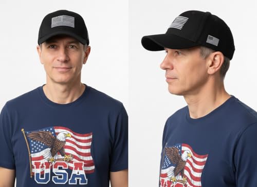 Image of USA Flag Hat American Flag Embroidered Patriotism On Display Comfortable Adjustable One Size Fits Most
