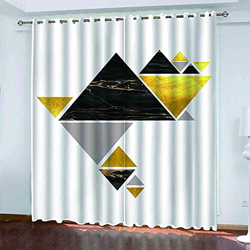 Rideaux de Fenêtre pour Chambre et Cuisine Moderne 3D Triangle d'or - 2