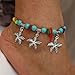 Produktbild Sethexy Boho Türkis Fußkettchen Armband Silber Seestern Anhänger Fußkette Vintage Perlen Sandstrand Fußschmuck für Frauen und Mädchen (1 Stück)