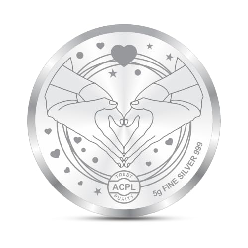 Image of ACPL Precious Moments BIS Hallmarked Wedding-Anniversary Marriage Gift 999 Pure Silver Coin 10gm 20gm 50gm 100gm