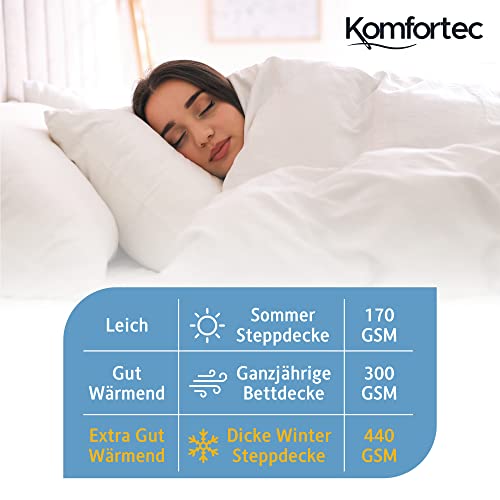 Komfortec Winterdecke 135x200 cm, 440gsm, warme Bettdecke für Winter, Decke Antiallergisch Blanket, Weiß – Ansicht 5
