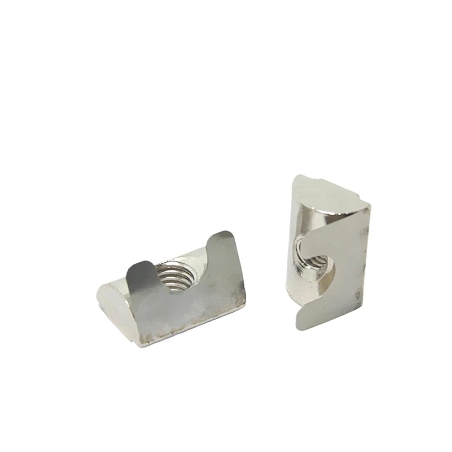 T-Roll Elastic Nut 50pcs 45-M5/M6/M8 Roll-in T Slot Nut with Spring Leaf Elastic Nut Block Nuts for 4545 Series Aluminum Profile Accessory Slot(45-M6)