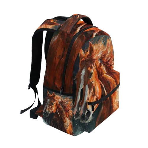YETTASBIN Horse Backpack for Men Women, Waterproof High/Middle School Bookbag Lightweight Laptop Travel Daypack with Multiple Pockets for Teens Boys Girls2