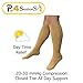 Presadee Seniors 15-20 mmHg And 20-30 mmHg Zipper Compression Easy Zip Up Socks Swelling Calf Leg Day And Night 2 Pack (L/XL, Beige)