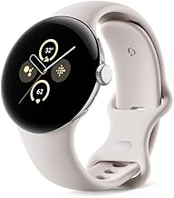 Google Pixel Watch, 41mm Polished Silver Case w/Chalk Active Band, Android Smartwatch with Fitbit Activity, Fitness, Sleep, Heart Rate Tracking, LTE Support