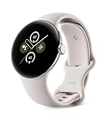 Google Pixel Watch, 41mm Polished Silver Case w/Chalk Active Band, Android Smartwatch with Fitbit Activity, Fitness, Sleep, Heart Rate Tracking, LTE Support