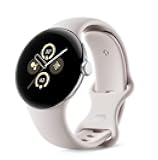Pixel Watch, 41mm Polished Silver Case w/Chalk Active Band, Android Smartwatch with Fitbit Activity, Fitness, Sleep, Heart Rate Tracking, LTE Support