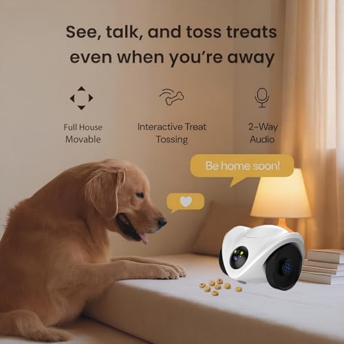 Image of Robot Pet Camera with One-Tap Treat Dispensing | Mobile 360 Monitor, 2-Way Audio, and Smart Tracking | No Monthly Fees, Dual Cameras, Long Battery Life for Pet Care