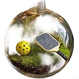 ComfyHarbor Transparenter Acryl-Weihnachtskugel, 8 cm, Sport-Design, Ornament mit Baseball-Golf-Fußball-Muster, für Weihnachtsbaum, Tischdekoration oder Hochzeitsort (Pickleball)