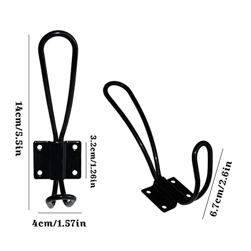 YMAISS-5-Packs-of-Rustic-Heavy-Duty-Double-Coat-HooksVintage-Wall-Mounted-HangersMetal-Decorative-Entryway-Hat-Hook-Black-Big-Farmhouse-Shabby-Chic-Hanging-Look-with-Screws-Included YMAISS 5 Packs of Rustic Heavy Duty Double Coat HooksVintage Wall Mounted HangersMetal Decorative Entryway Hat Hook Black Big Farmhouse Shabby Chic Hanging Look with Screws Included