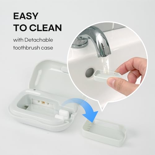 HubiCare Toothbrush Case, Pastel Color Portable Mini Toothbrush Covers with Holder, Rechargeable Travel Home Toothbrush and Holder, Cleaner Case for All Electric & Manual Toothbrushes (Blue)