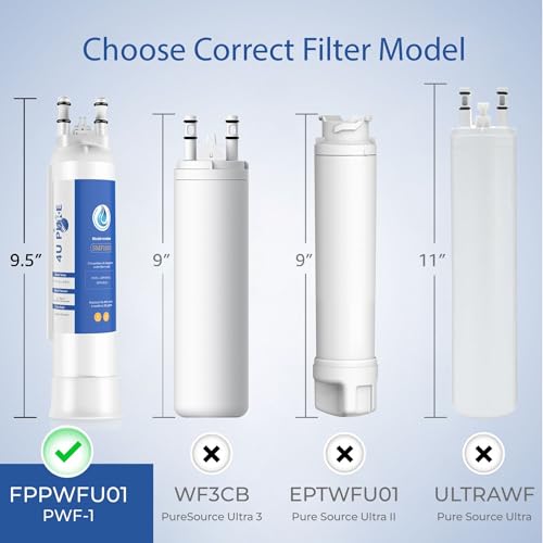 Image of FPPWFU01 Water Filter Replacement for Frigidaire FPPWFU01, 3 Pack | Compatible with EPPWFU01, PureAdvantage PWF-1, PurePour PWF-1 Water & Ice Filter