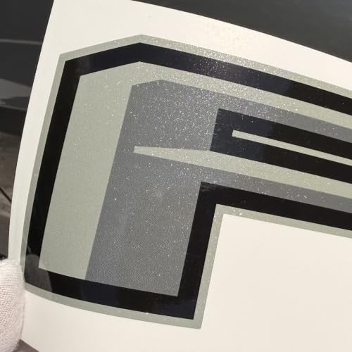 Image of GOLD HOOK FX4 Off Road Decals Compatible with Ford F-150 2015-2026 - Diamond Series - Gray Diamond Glitter - Set of 2