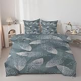 buyluhn Couette 160x200 Imprimée Botanique Abstraite Couette 4 Saisons 1 Personne en Microfibre, Edredon Patchwork GéOméTrique Réversible, avec 2 Taies d’Oreiller, Lavable en Machine &H729