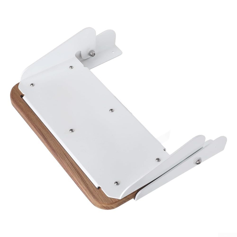 Reposapiés plegable de madera de teca de grado marino para timón de barco, 305 x 158 mm, cómodo soporte de pie con aleación de aluminio