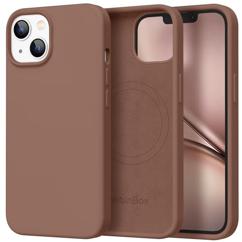 Image of GolbinBox Magnetic for iPhone 13 /14 Case, Silicone Cover, Brown