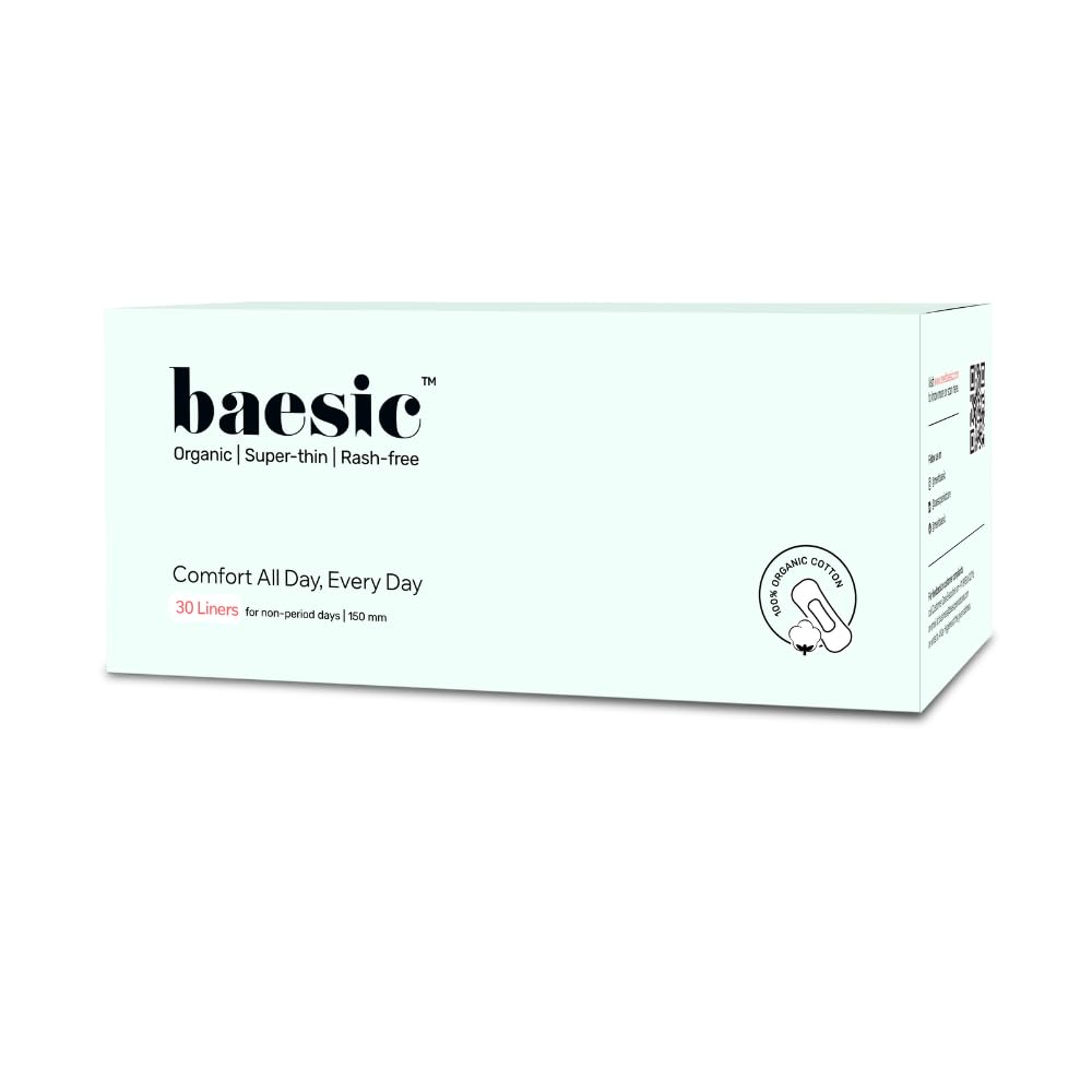 BAESIC Everyday Panty Liners (30 Liners) | Organic, Hypoallergenic, and Super Absorbent for Comfortable Daily Protection (B0CQK8ZB5Y) Amazon Price History, Amazon Price Tracker