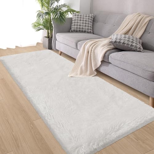 ZJYeRug Tapis blanc antidérapant 2x6 pieds