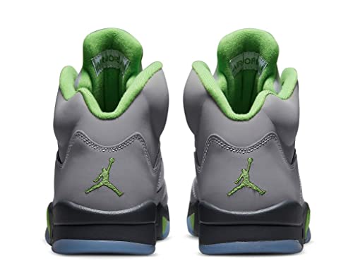 Masculino Jordan 5 Retro Feijão Verde Prata/Feijão Verde Cinza (DM9014 003), Prata/feijão verde - pe