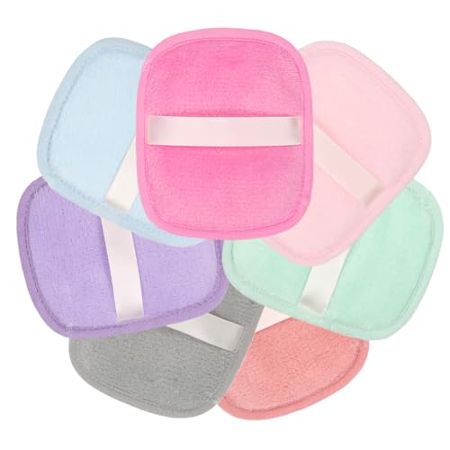 ARYIMYDP 7 Toallitas Desmaquillantes Reutilizables y Lavables, Suaves Discos de Microfibra para Limpiar Cara y Ojos, Elimina Maquillaje y Exceso de Aceite, Incluye Cinta para Colgar, Bonitos Colores