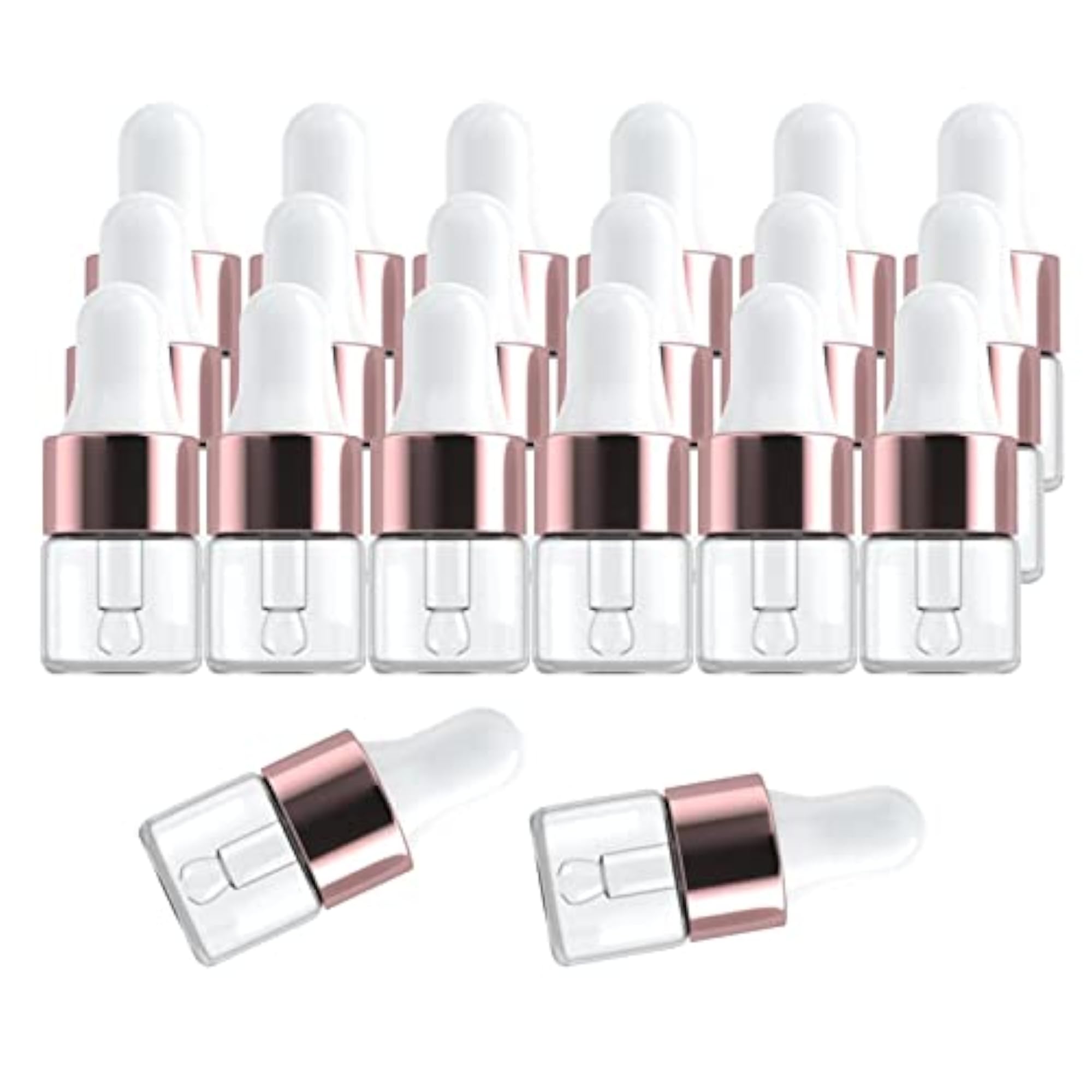 20Pcs Squeezable Dropper Bottles for Cosmetic Packaging