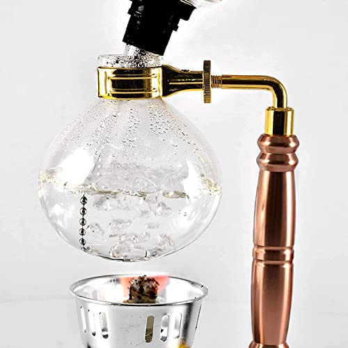 XYLXJ Siphon für 3 Tassen, Siphon, Kaffeemaschine, japanischer Stil, Vakuum, Glas, Siphon, Topf, Perkolatoren, Gold… – Bild 6