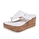 Latschen Damen Sommer Elegant Sommerschuhe Bequem Keilabsatz rutschfest Plateau Schuhe Orthopädische Sandalen Weiß Flipflopssandalen Zehentrenner Sandalen mit Fussbett Flip Flops Pantoletten