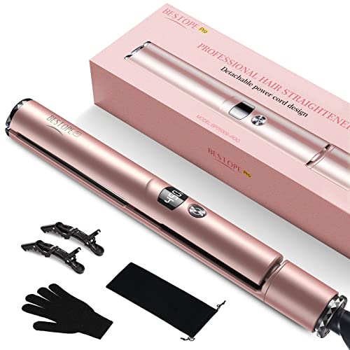 1Inch Hair Straightener and Curler - 2 in 1 Tourmaline Ceramic (Pink)