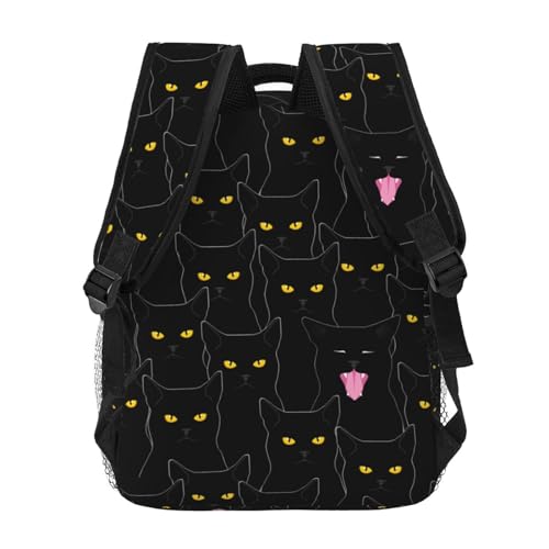 Black Cat Cool Backpack For School Laptop Bags Bookbag Big Casual Daypack For Student Girls Boys Kids Teens Travel Sports Work4