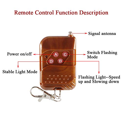 4x4 LED 4 in 1 Strobe Warning Light DC12V Emergency Flashing Beacon Lamp Ambulance Police Light Wireless Remote Strobe… - Image 5