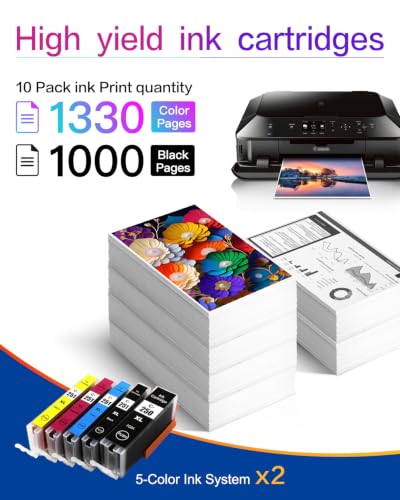 Image of compatible with Canon PGI-250 XL CLI-251 XL Ink cartridges , High Yield 10-Pack (No gray ink )for PIXMA MX922 MX722 MG5420 MG5520 MG5620 MG6320 MG6420 MG6620 MG7520 IP7220 IP8720 IX6820 Printers