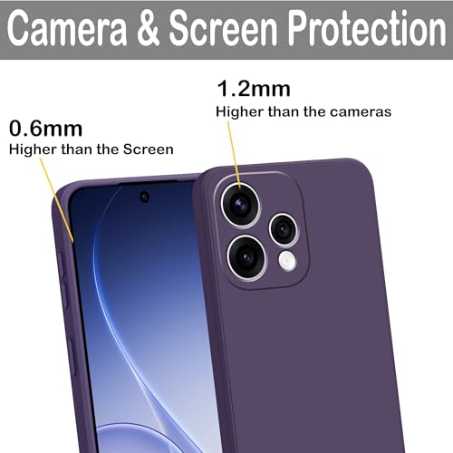 Image of amazon basics Back Cover for Oppo Reno 15 5G | Ultra Slim Soft Rubberised Case | Matte Silicone Flexible Mobile Case | Camera Protection - Purple